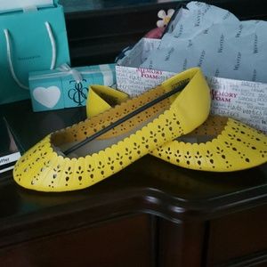Modcloth garden tour flats yellow